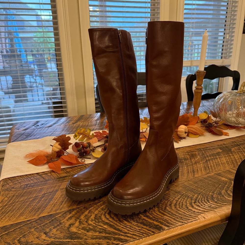 Brown Knee-High Leather Boots